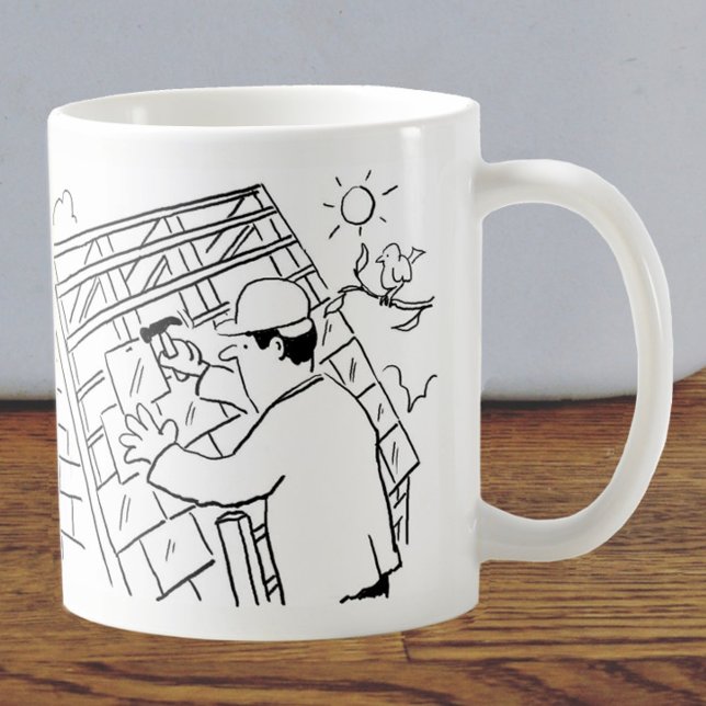 Roofer- oder Slater-Cartoon Kaffeetasse (Von Creator hochgeladen)