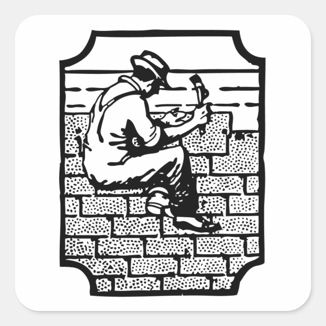 Roofer Quadratischer Aufkleber (Vorderseite)
