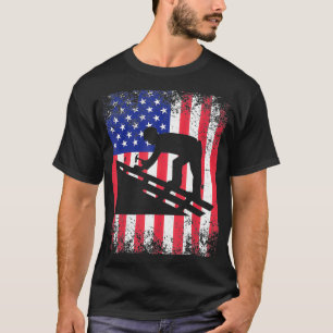 Roofer Vater USA Flag Patriotic Tshirt 4. Juli G