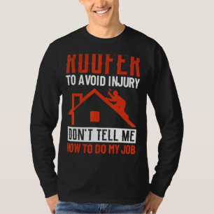 Roofer zur Vermeidung von Verletzungen sagen Sie m T-Shirt