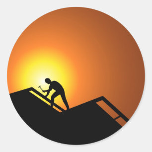 Roofing Runder Aufkleber