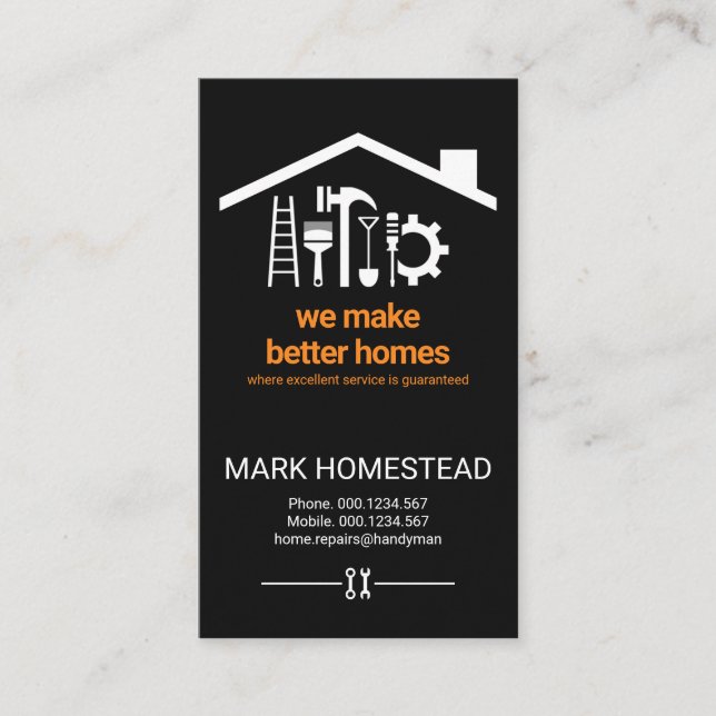 Roofing von kreativen Handyman-Tools Visitenkarte (Vorderseite)