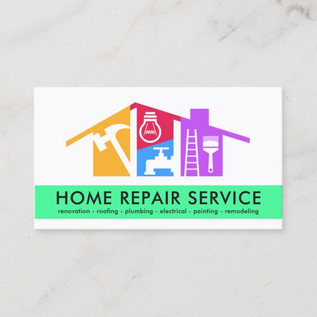 Roofing von kreativen Handyman-Tools Visitenkarte (Vorderseite)