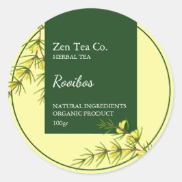 Rooibos-Kräutertee-Geschäftsetikett Runder Aufkleber