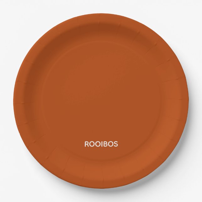Rooibos roter brauner Name Pappteller (Vorderseite)