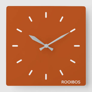 Rooibos roter brauner Name Quadratische Wanduhr