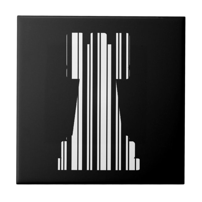 ROOK CHESS PIECE BAR CODE Game Barcode Muster Fliese (Vorderseite)