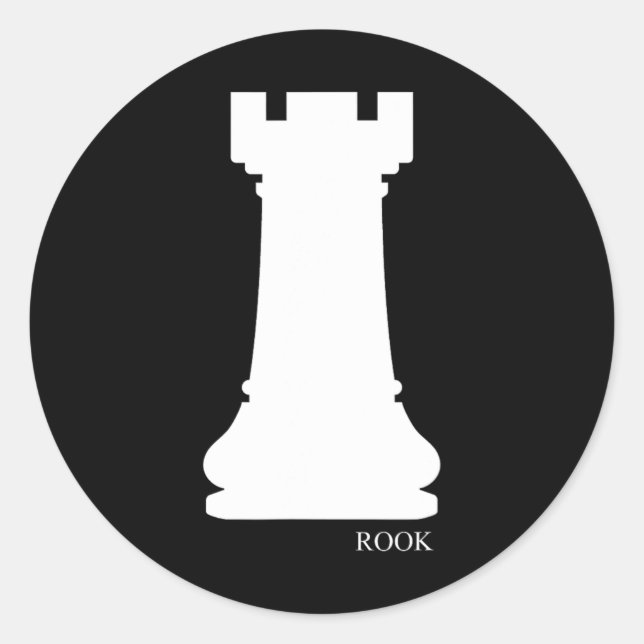 Rook Chess Piece Group Kostüm Schach Club Bistro Runder Aufkleber (Vorderseite)
