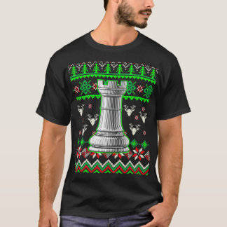 Rook Chessmen Ugly Christmas Schach T-Shirt