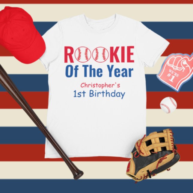 Rookie Baseball 1. Geburtstag Baby T-shirt (Von Creator hochgeladen)