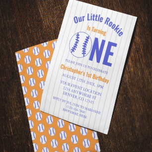 Rookie Baseball 1. Geburtstag Einladung
