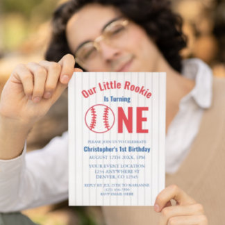 Rookie Baseball 1. Geburtstag Einladung