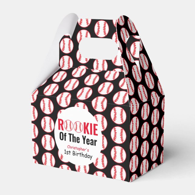 Rookie Baseball 1. Geburtstag Geschenkschachtel (Vorderseite)
