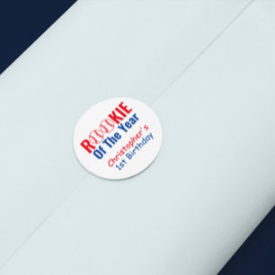 Rookie Baseball 1. Geburtstag Runder Aufkleber