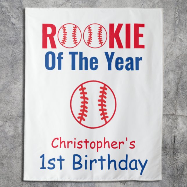 Rookie Baseball 1. Geburtstag Wandteppich (Von Creator hochgeladen)