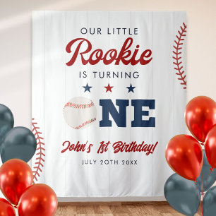 Rookie-Baseball 1. Geburtstags-Foto-Hintergrund Wandteppich