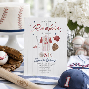 Rookie Baseball Benutzerdefinierter Name Jungen 1. Einladung