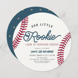 Rookie Baseball Boy Birthday Circle Einladung