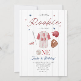 Rookie Baseball Individuelle Name Boys 1. Geburtst Einladung