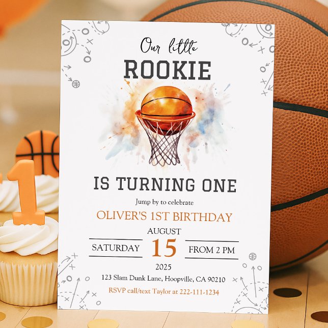 Rookie Basketball Einladung zum 1. Geburtstag (Von Creator hochgeladen)