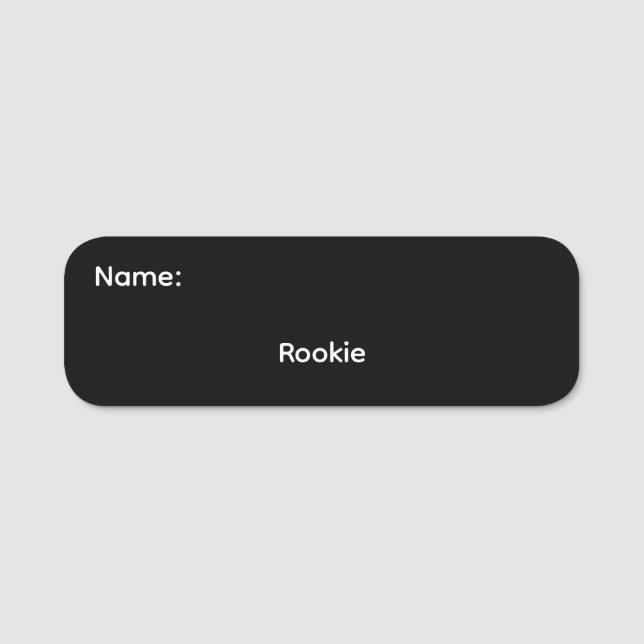 Rookie Classic Namensschild Pinback (Vorderseite)