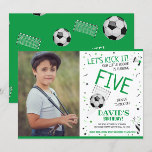 Rookie, das grüne Foto des Fußballs zum Geburtstag Einladung
