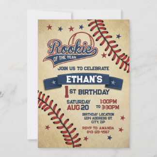 Rookie der Einladung zum ersten Geburtstag des Jah
