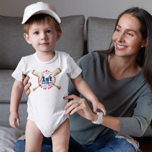 Rookie des 1. Geburtstags Baseball Baby Strampler