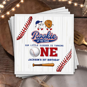 Rookie des Jahres 1. Geburtstag Baseball Napkins Serviette