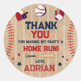 Rookie des Jahres 1. Geburtstag Baseball Runder Aufkleber