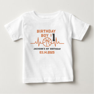 Rookie des Jahres 1. Geburtstag Basketball Baby T-shirt