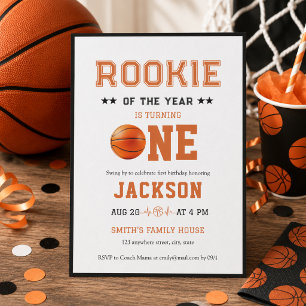 Rookie des Jahres 1. Geburtstag Basketball Einladung