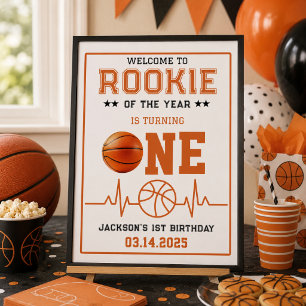 Rookie des Jahres 1. Geburtstag Basketball Poster