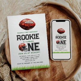Rookie des Jahres 1. Geburtstag Fußball Boy's Einladung