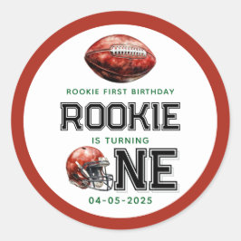 Rookie des Jahres 1. Geburtstag Fußball Boy's Runder Aufkleber