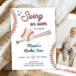 Rookie des Jahres 1. Sport Boy Baseball Geburtstag Einladung