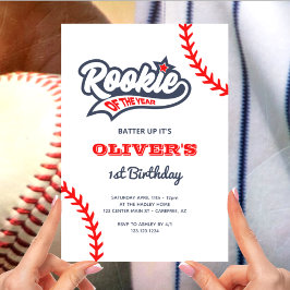 Rookie des Jahres Baseball 1. Geburtstag Einladung