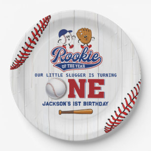 Rookie des Jahres Baseball 1. Geburtstag Pappteller