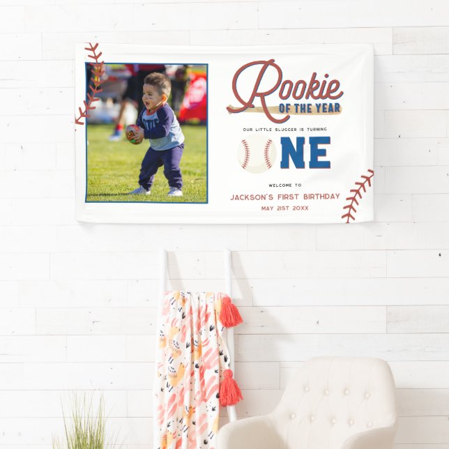 Rookie des Jahres Baseball 1. Geburtstag Party Banner (Insitu)