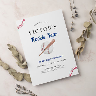 Rookie des Jahres Baseball 1. Geburtstag Party Einladung