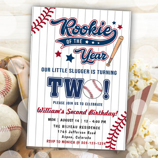 Rookie des Jahres Baseball 2. Geburtstag Einladung