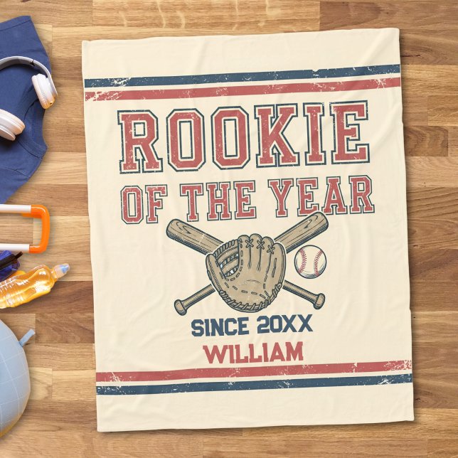 Rookie des Jahres Baseball Fleecedecke (Von Creator hochgeladen)