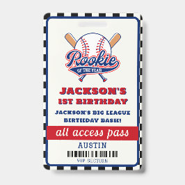 Rookie des Jahres Baseball Geburtstagsparty Ausweis