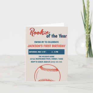 Rookie des Jahres Baseball Geburtstagsparty Einladung