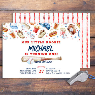 Rookie des Jahres Baseball Geburtstagsparty Einladung