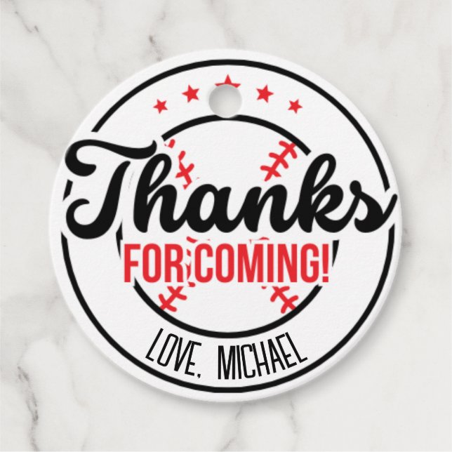 Rookie des Jahres Baseball Geburtstagsparty Geschenkanhänger (Vorderseite)