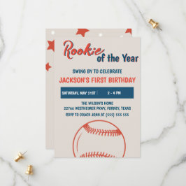 Rookie des Jahres Baseball Geburtstagsparty Save The Date