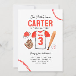 Rookie des Jahres Baseball Shirt Sport Geburtstag Einladung