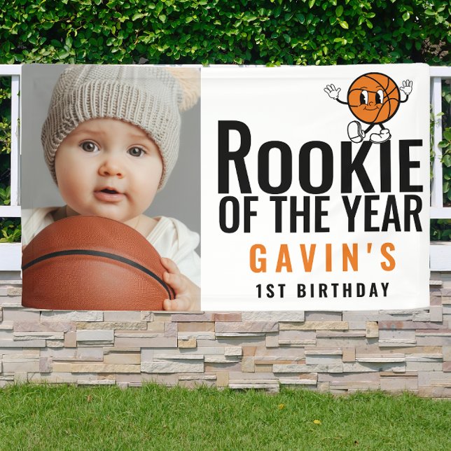 Rookie des Jahres Basketball Vinyl Geburtstag Banner (Von Creator hochgeladen)