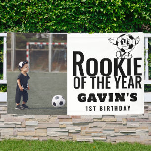 Rookie des Jahres Fußball Vinyl Geburtstag Banner
